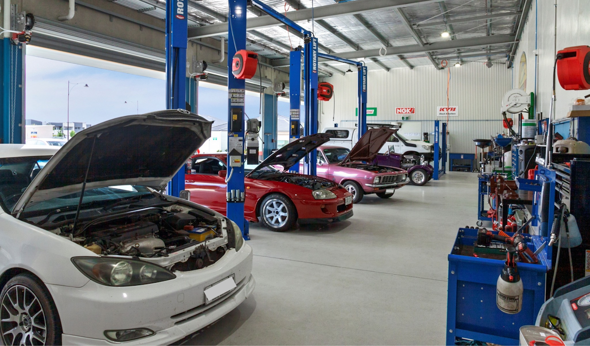 Interior of Automotive workshop